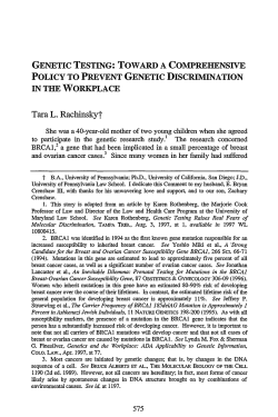 Genetic Testing: Toward a Comprehensive Policy to