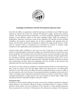 Campaign Contributors and the Pennsylvania Supreme Court