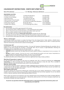colonoscopy instructions - white diet (prep kit c)