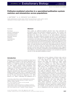 Pollinatormediated selection in a specialized pollination system