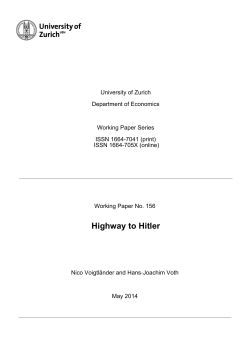 Highway to Hitler - Department of Economics