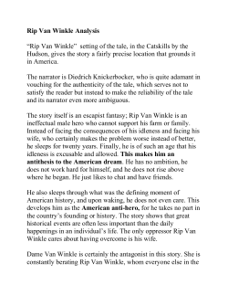 Rip Van Winkle Analysis &ldquo;Rip Van Winkle&rdquo; setting of the tale, in the
