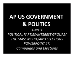 (PowerPoint #7 Campaigns and Elections).