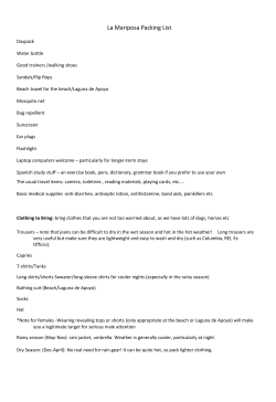 La Mariposa Packing List - Mariposa Spanish School