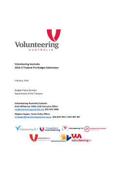 Volunteering Australia 2016-17 Federal Pre