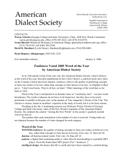 2005 Word of the Year - American Dialect Society