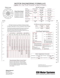 Motor Engineering Formulas