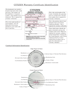 SAMPLE ONL Y - Citizen Watches