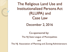 The Religious Land Use and Institutionalized Persons Act (RLUIPA)
