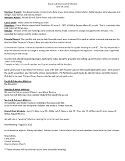 Grace Lutheran Council Minutes June 14, 2015 Members Present
