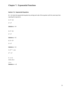 Chapter 7: Exponential Functions