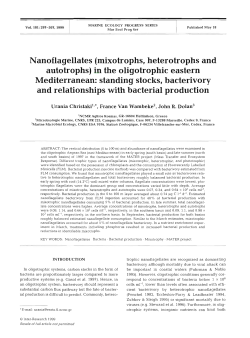 Nanoflagellates (mixotrophs, heterotrophs and autotrophs) in the