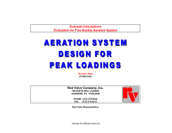 Example Calculations Evaluation for Fine Bubble Aeration System