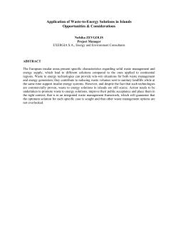 Application of Waste-to-Energy Solutions in Islands
