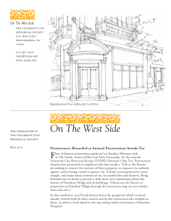 On The West Side - University City Historical Society