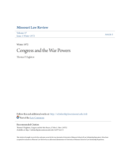 Congress and the War Powers