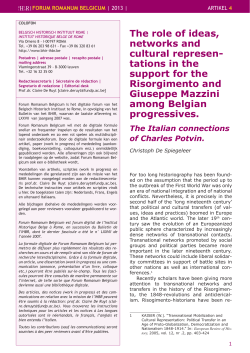 The role of ideas, networks and cultural represen- tations