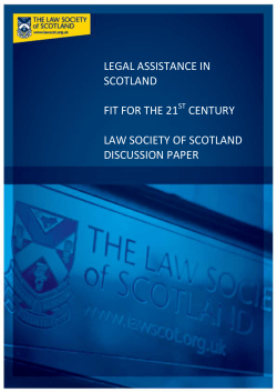 Legal Assistance in Scotland Discussion Paper