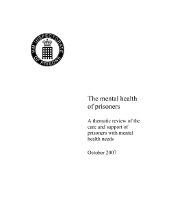 The mental health of prisoners - Criminal Justice Inspectorates