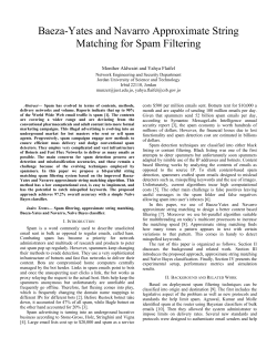 Baeza-Yates and Navarro Approximate String Matching for Spam