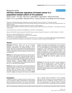 Intrinsic molecular signature of breast cancer in a population