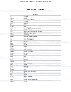 Prefixes and Suffixes