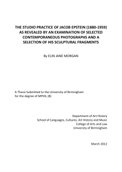 the studio practice of jacob epstein (1880-1959)
