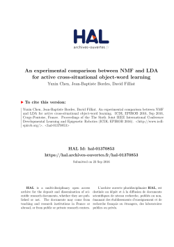 An experimental comparison between NMF and LDA for active