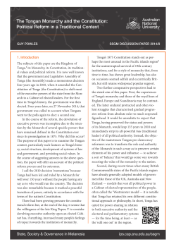 The Tongan Monarchy and the Constitution
