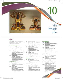 325 Elements and Compounds The Periodic Law Atomic Structure