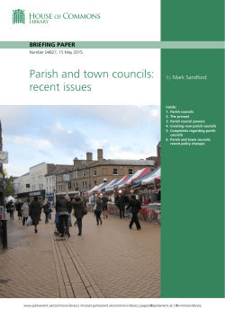 Parish and town councils: recent issues