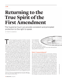 Returning to the True Spirit of the First Amendment