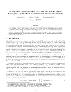 Hitting times, occupation times, tri