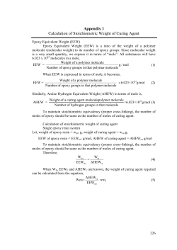 Appendix 1 Calculation of Stoichiometric Weight of