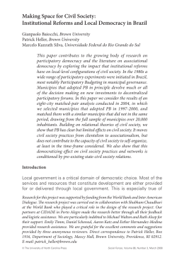 Making Space for Civil Society: Institutional Reforms