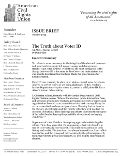 ISSUE BRIEF The Truth about Voter ID