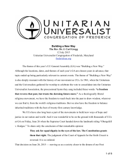 Building a New Way - Unitarian Universalist Congregation of Frederick