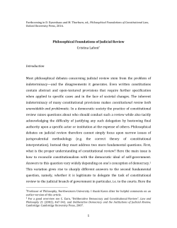 Cristina Lafont.Judicial Review - Philosophy