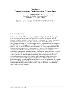 Final Report Trudeau Foundation Public Interaction Program Event