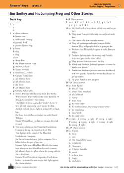 Jim Smiley and his Jumping Frog and Other Stories