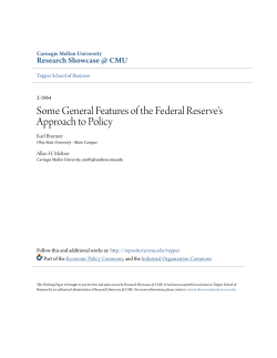 Some General Features of the Federal Reserve`s Approach to Policy