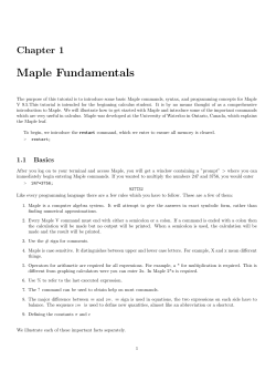 Maple Fundamentals - Radford University