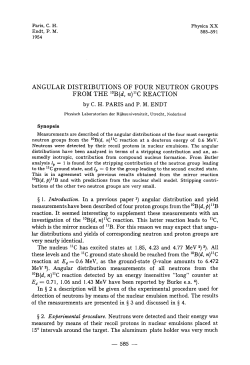 ANGULAR DISTRIBUTIONS OF FOUR NEUTRON GROUPS FROM
