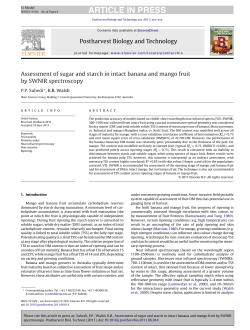 Assessment of sugar and starch in intact banana