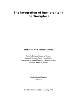 The Integration of Immigrants in the Workplace