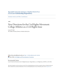 New Directions for the Civil Rights Movement: College Athletics as a