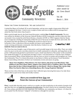 Community Newsletter - Town of LaFayette, NY