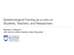 Epistemological Framing as a Lens on Students, Teachers, and