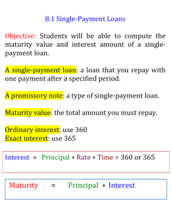 8.1 Single-Payment Loans