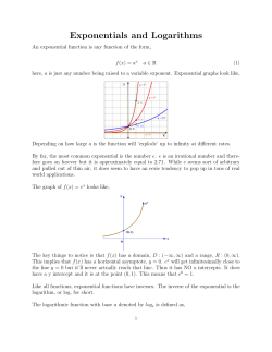 Exponentials and Logarithms